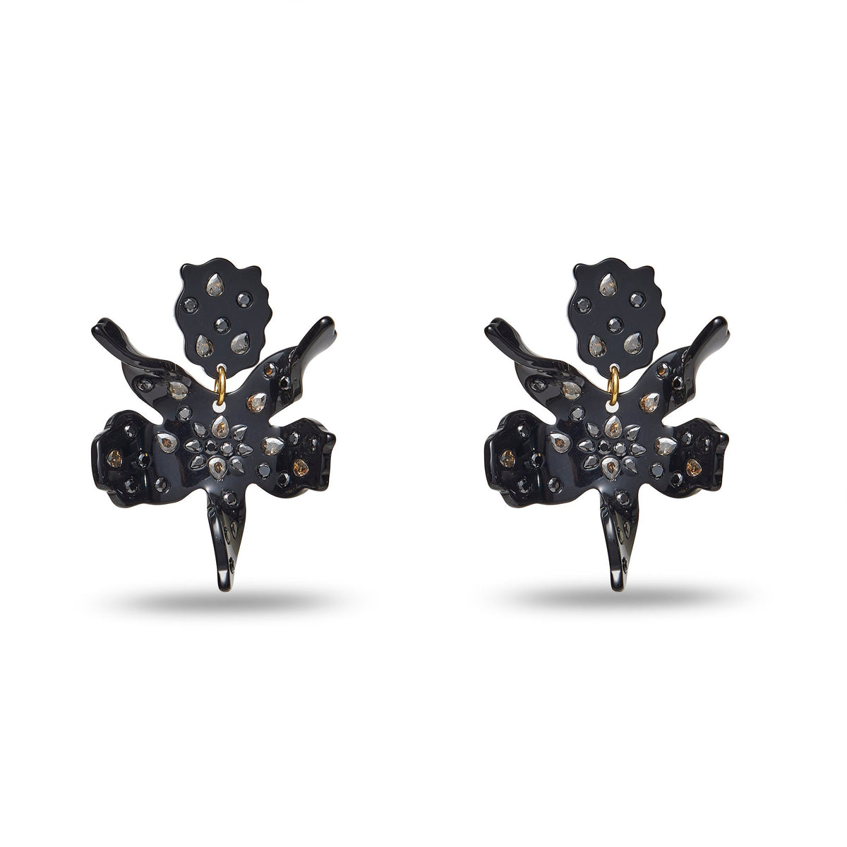 Lele Sadoughi EARRINGS JET SPARKLE SMALL PAPER LILY EARRINGS