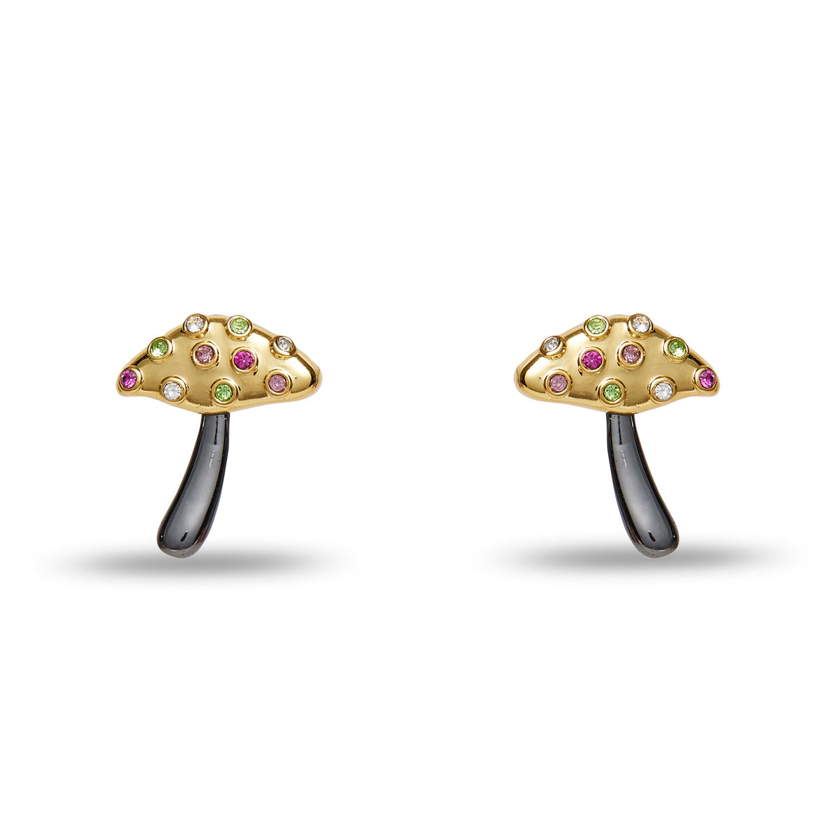 Lele Sadoughi EARRINGS JEWELED MEADOW MUSHROOM BUTTON EARRINGS