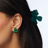 Lele Sadoughi EARRINGS LEAF GREEN TRILLIUM STUD EARRINGS