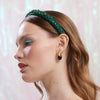 Lele Sadoughi EARRINGS MAY EMERALD BIRTHSTONE DOME DROP