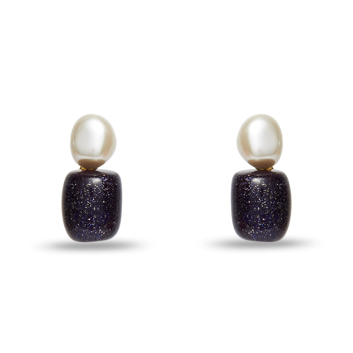 Lele Sadoughi EARRINGS MIDNIGHT PEBBLE STUD EARRINGS