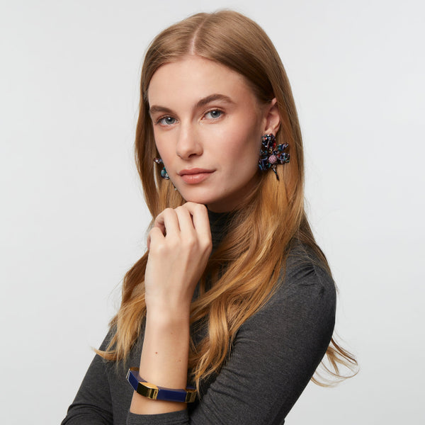 INDIGO FIELDS SMALL CRYSTAL LILY EARRINGS