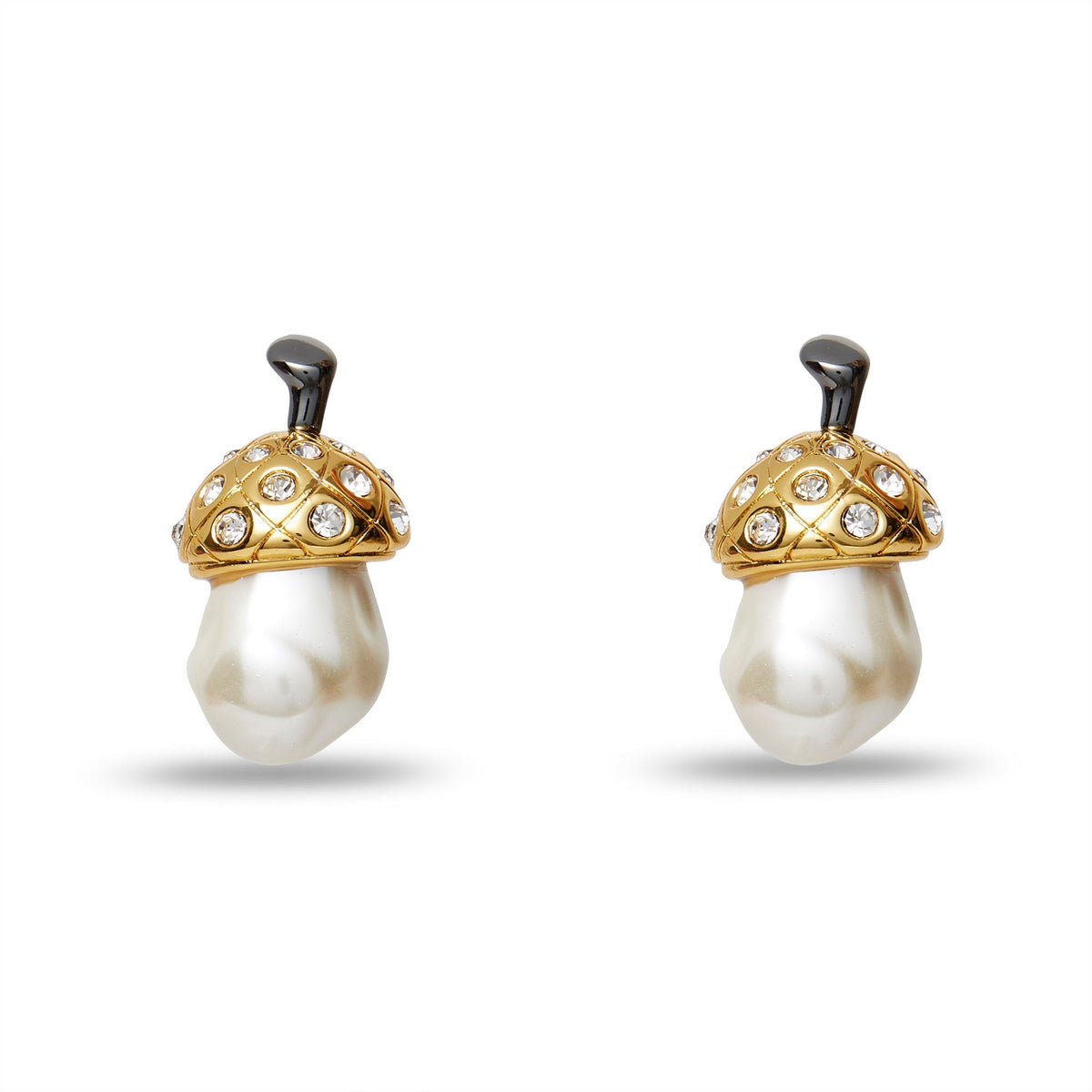 Lele Sadoughi EARRINGS PEARL ACORN BUTTON EARRINGS