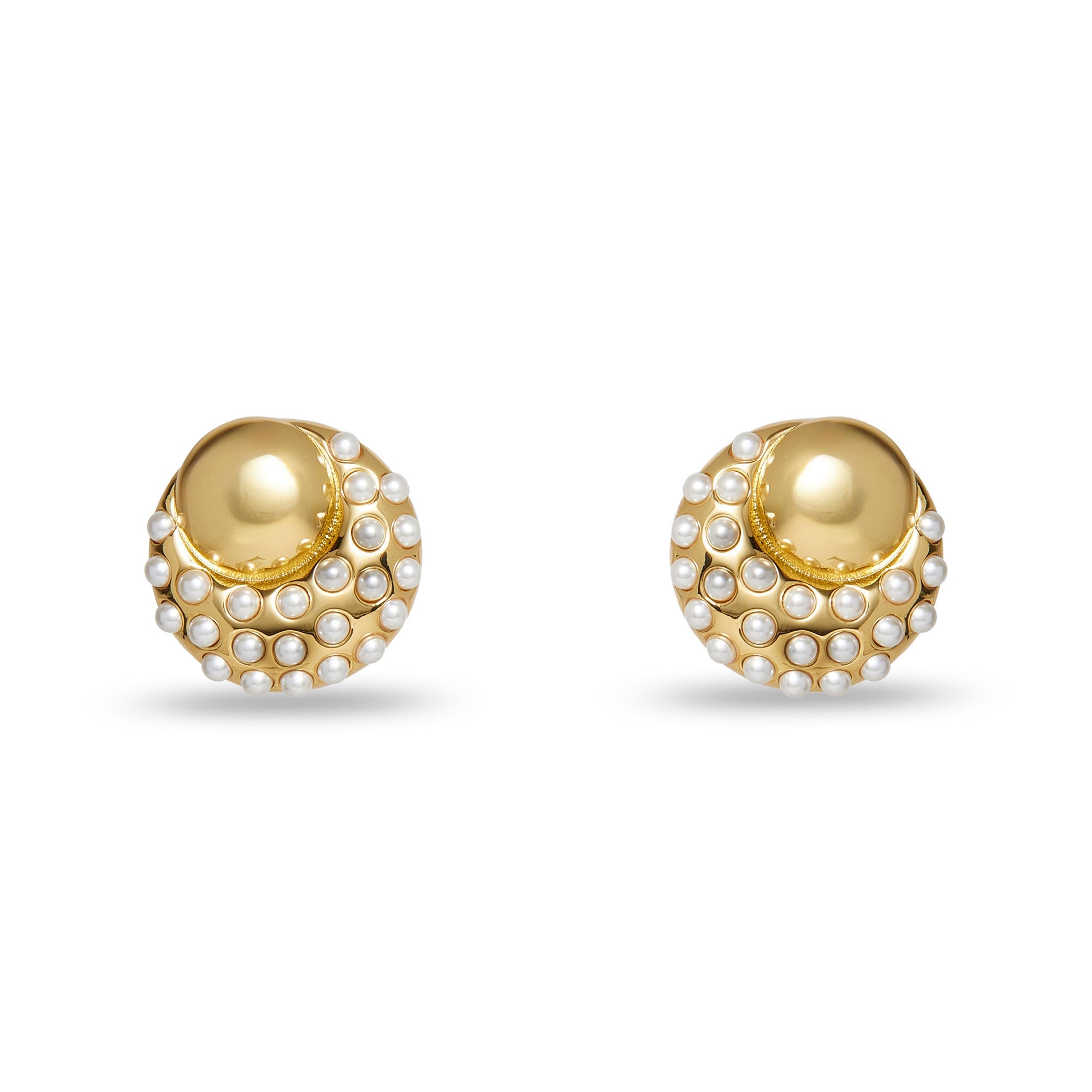 Lele Sadoughi EARRINGS PEARL ARCHER BUTTON EARRINGS