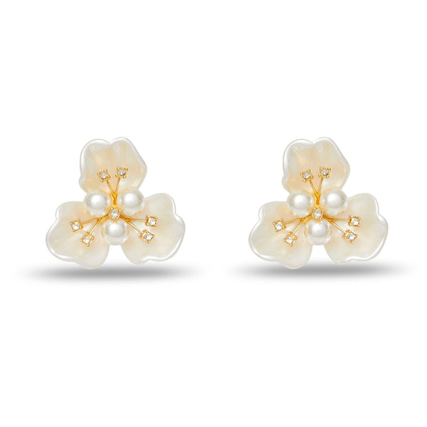 Lele Sadoughi good Petal Framed Button Earrings