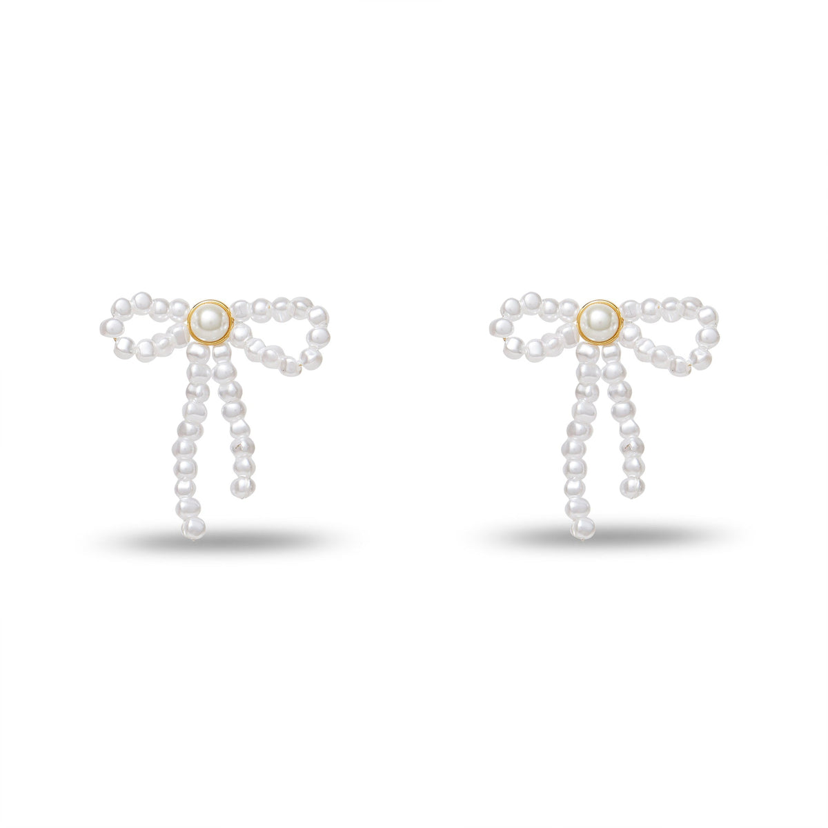 Lele Sadoughi EARRINGS PEARL BOW STUD EARRINGS