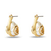 Lele Sadoughi EARRINGS PEARL SNAIL HOOP EARRINGS