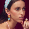 Lele Sadoughi EARRINGS POP PINK GEM DROP EARRINGS