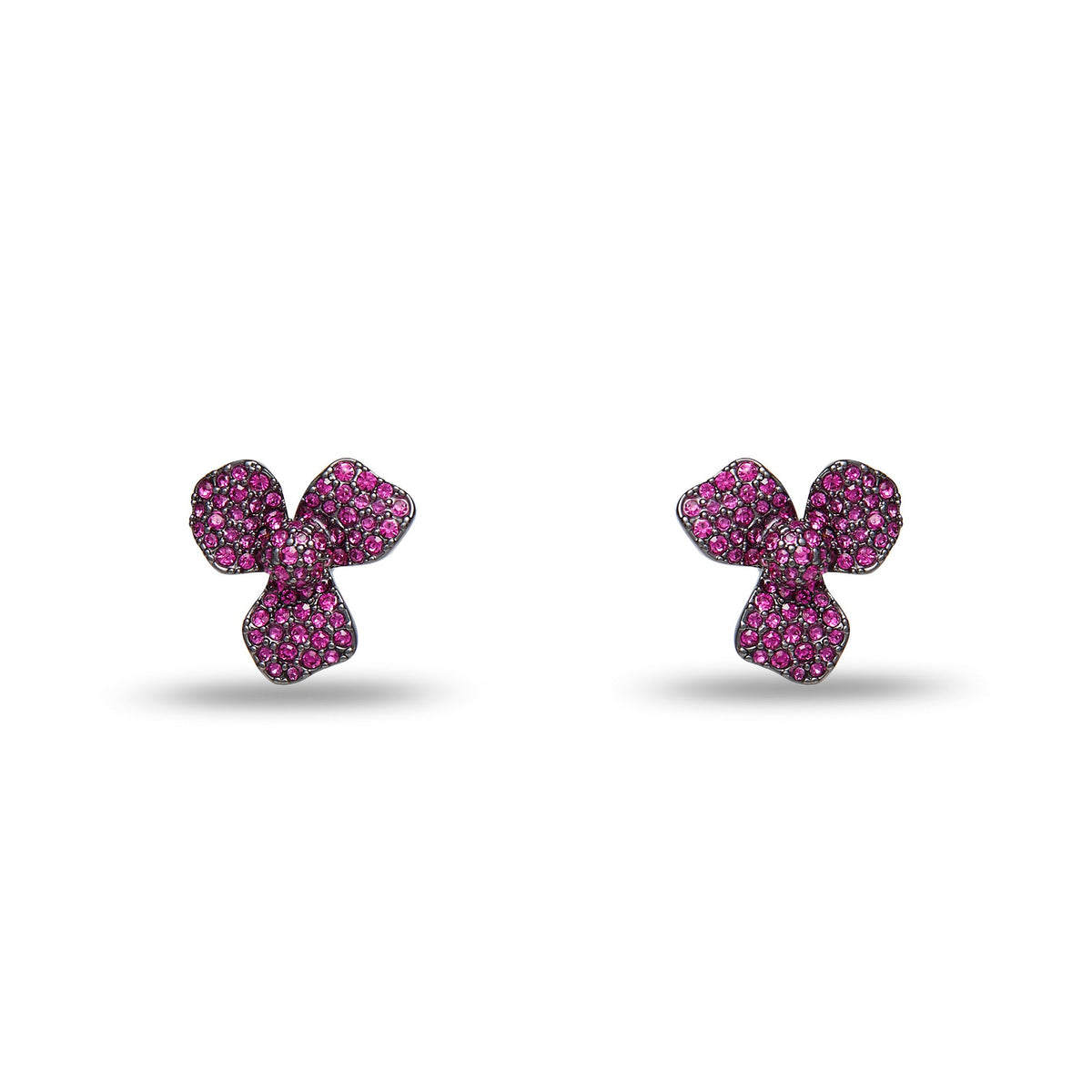 Lele Sadoughi EARRINGS RASPBERRY PAVE TRILLIUM STUD EARRINGS