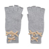 Lele Sadoughi GLOVES DOVE GREY BOW EMBELLISHED FINGERLESS GLOVES