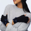 Lele Sadoughi GLOVES JET BOW EMBELLISHED FINGERLESS GLOVES