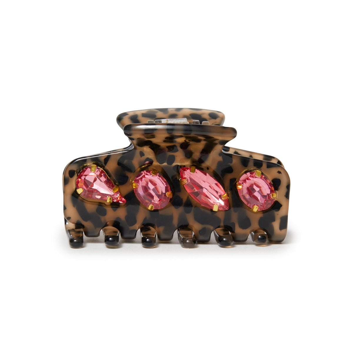 Lele Sadoughi Hair Clips CHEETAH MINI CRYSTAL CLAW CLIP