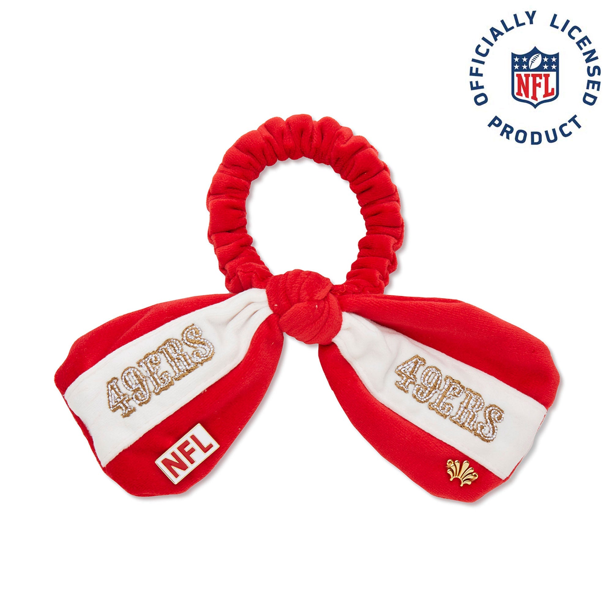 Lele Sadoughi HAIR SF 49ERS LELE X NFL RED BOW SCRUNCHIE