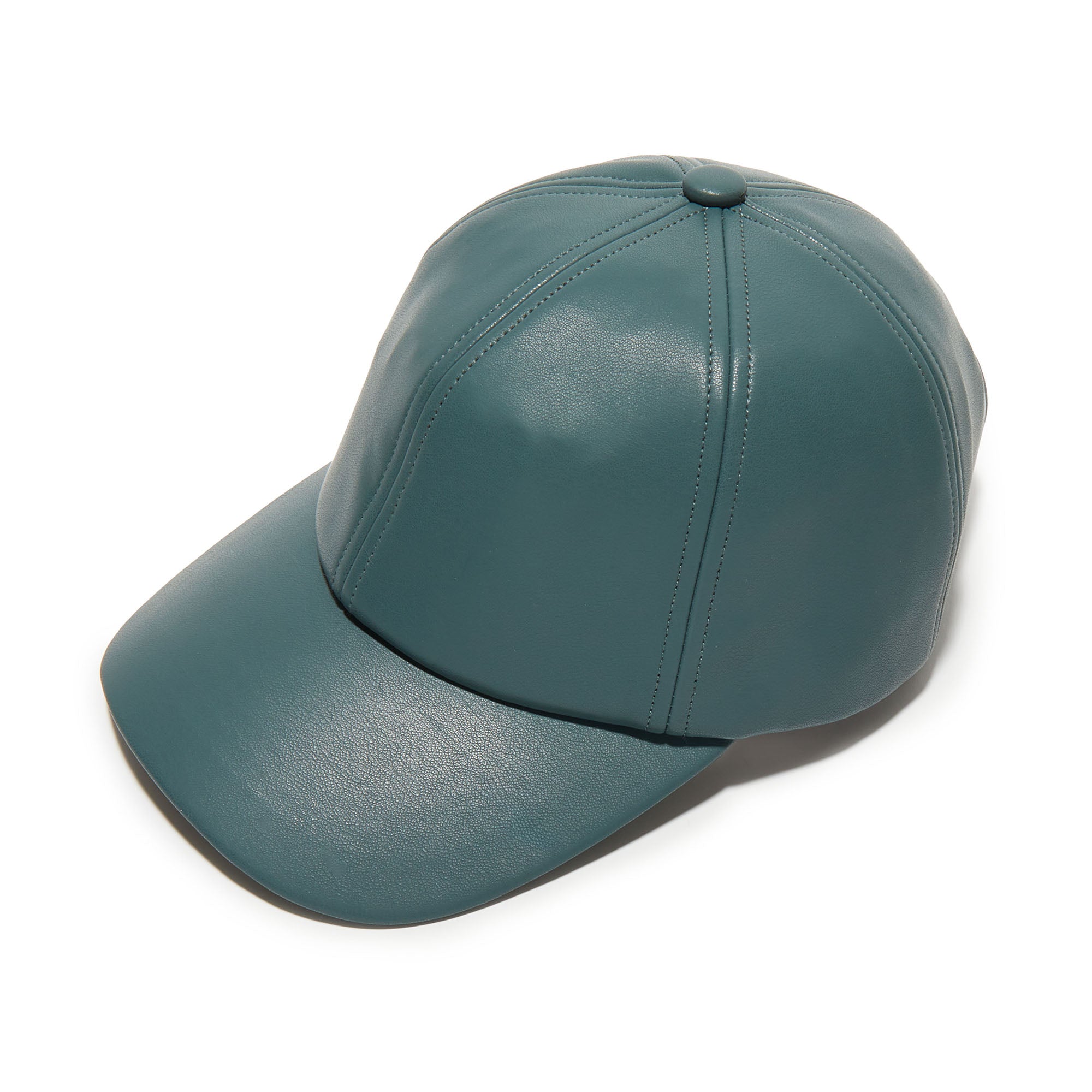 Lele Sadoughi HATS CHARCOAL FAUX LEATHER BASEBALL CAP