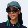 Lele Sadoughi HATS CHARCOAL FAUX LEATHER BASEBALL CAP