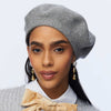 Lele Sadoughi HATS HEATHER GREY WOOL FELT BERET