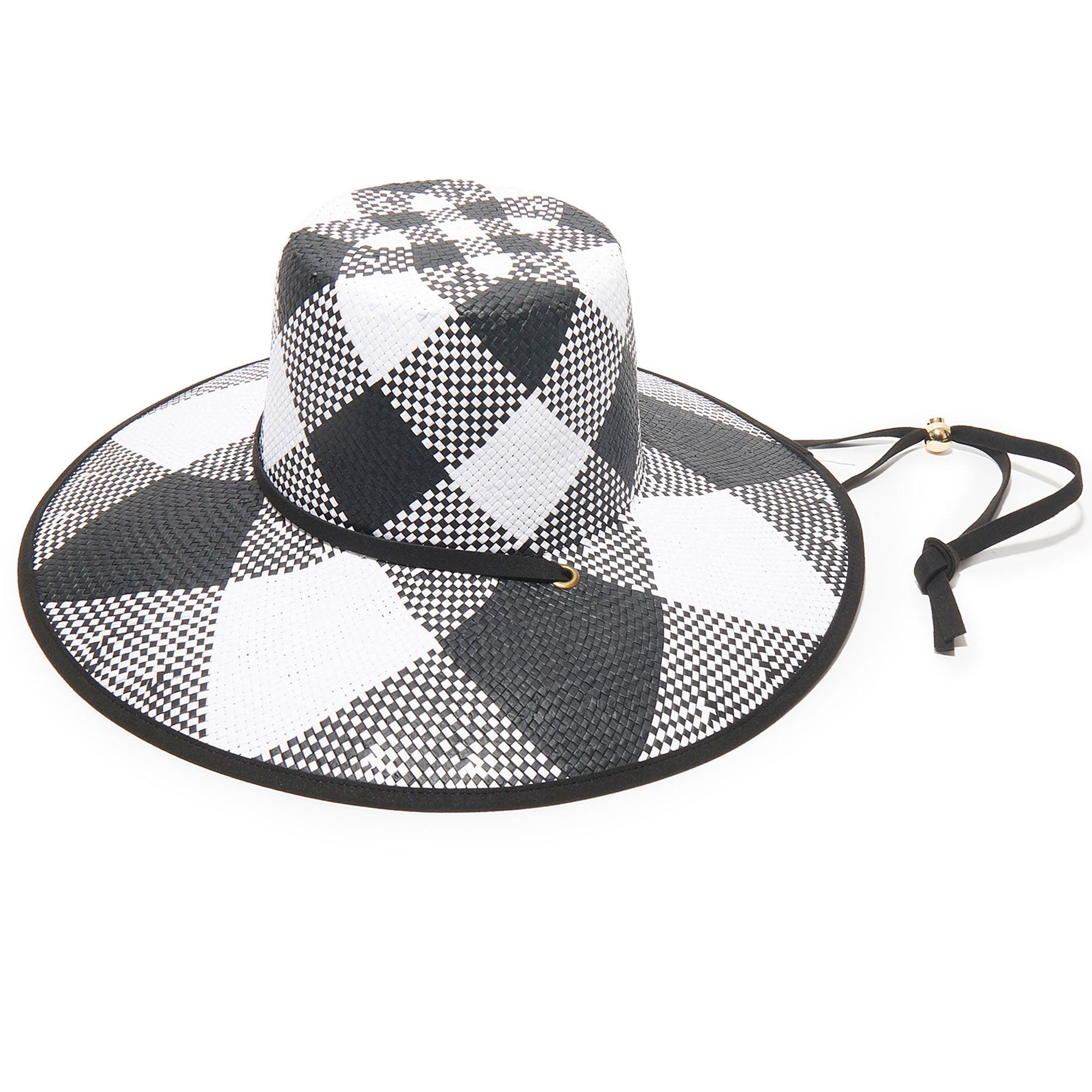 Lele Sadoughi HATS JET IVORY BRIELLE CHECKERED STRAW HAT