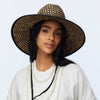 Lele Sadoughi HATS JET NATURAL STRAW CHECKERED HAT