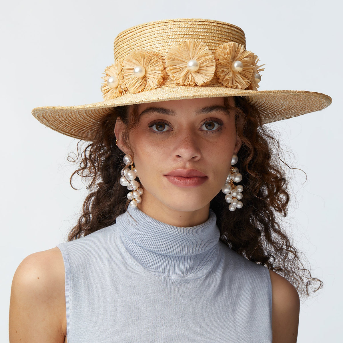 Lele Sadoughi newest Coral Embellished Straw Fedora