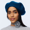 Lele Sadoughi HATS TEAL WOOL FELT BERET