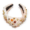 Lele Sadoughi HEADBANDS AUTUMN BOUCLE FALLING LEAVES CRYSTAL KNOTTED HEADBAND