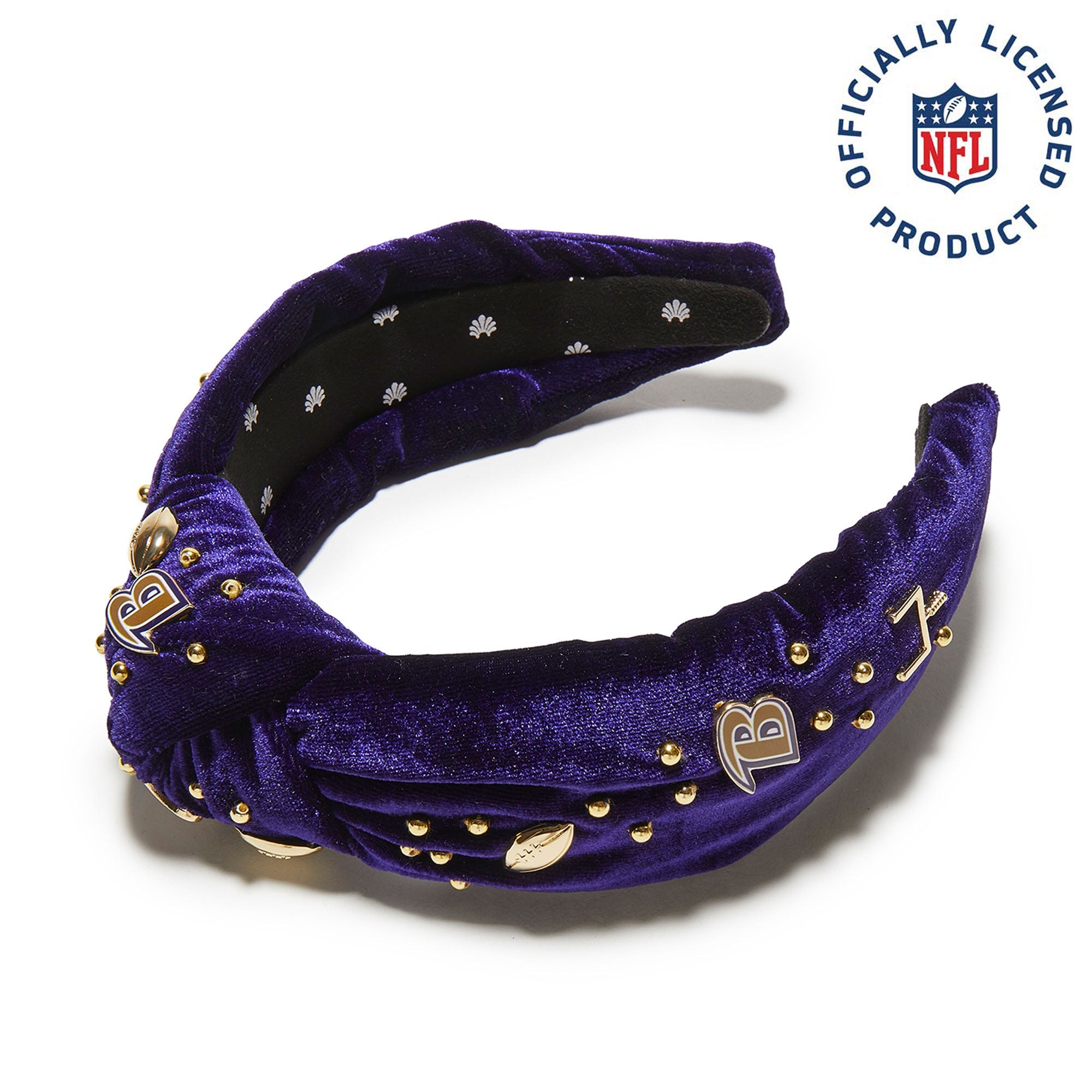 Lele Sadoughi HEADBANDS BALTIMORE RAVENS LELE X NFL PURPLE EMBELLISHED KNOTTED HEADBAND