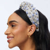 Lele Sadoughi HEADBANDS BLUE LACE AGATE WOVEN JEWELED GRETA HEADBAND