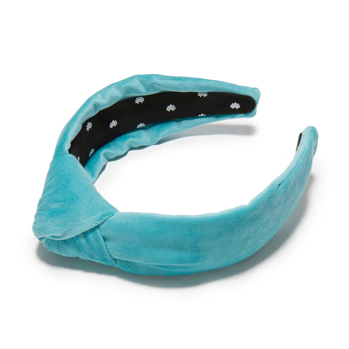 Lele Sadoughi HEADBANDS BRIGHT TURQUOISE VELVET KNOTTED HEADBAND