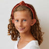 Lele Sadoughi HEADBANDS CEDAR BROWN KIDS CRYSTAL VELVET KNOTTED HEADBAND