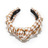 Lele Sadoughi HEADBANDS CEDAR TWEED ACORN PEARL KNOTTED HEADBAND