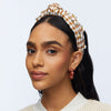 Lele Sadoughi HEADBANDS CEDAR TWEED ACORN PEARL KNOTTED HEADBAND