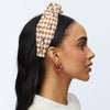 Lele Sadoughi HEADBANDS CEDAR TWEED ACORN PEARL KNOTTED HEADBAND