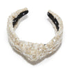 Lele Sadoughi HEADBANDS CHAMPAGNE KNOTTED SEQUIN BOUCLE HEADBAND