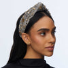 Lele Sadoughi HEADBANDS CHARCOAL SPOOKY EMBELLISHED KNOTTED HEADBAND