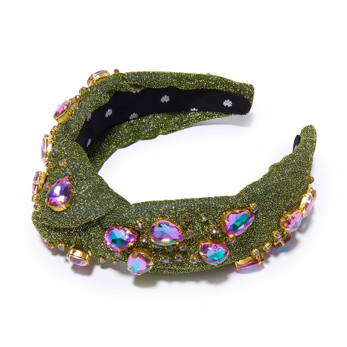 Lele Sadoughi HEADBANDS ELPHABA EARTH LELE X WICKED KNOTTED CRYSTAL SHIMMER HEADBAND