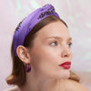 Lele Sadoughi HEADBANDS FEBRUARY AMETHYST MARLENE JEWELED BIRTHSTONE HEADBAND