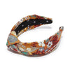 Lele Sadoughi HEADBANDS FLORAL RUST BROCADE KNOTTED HEADBAND