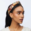 Lele Sadoughi HEADBANDS FLORAL RUST BROCADE KNOTTED HEADBAND