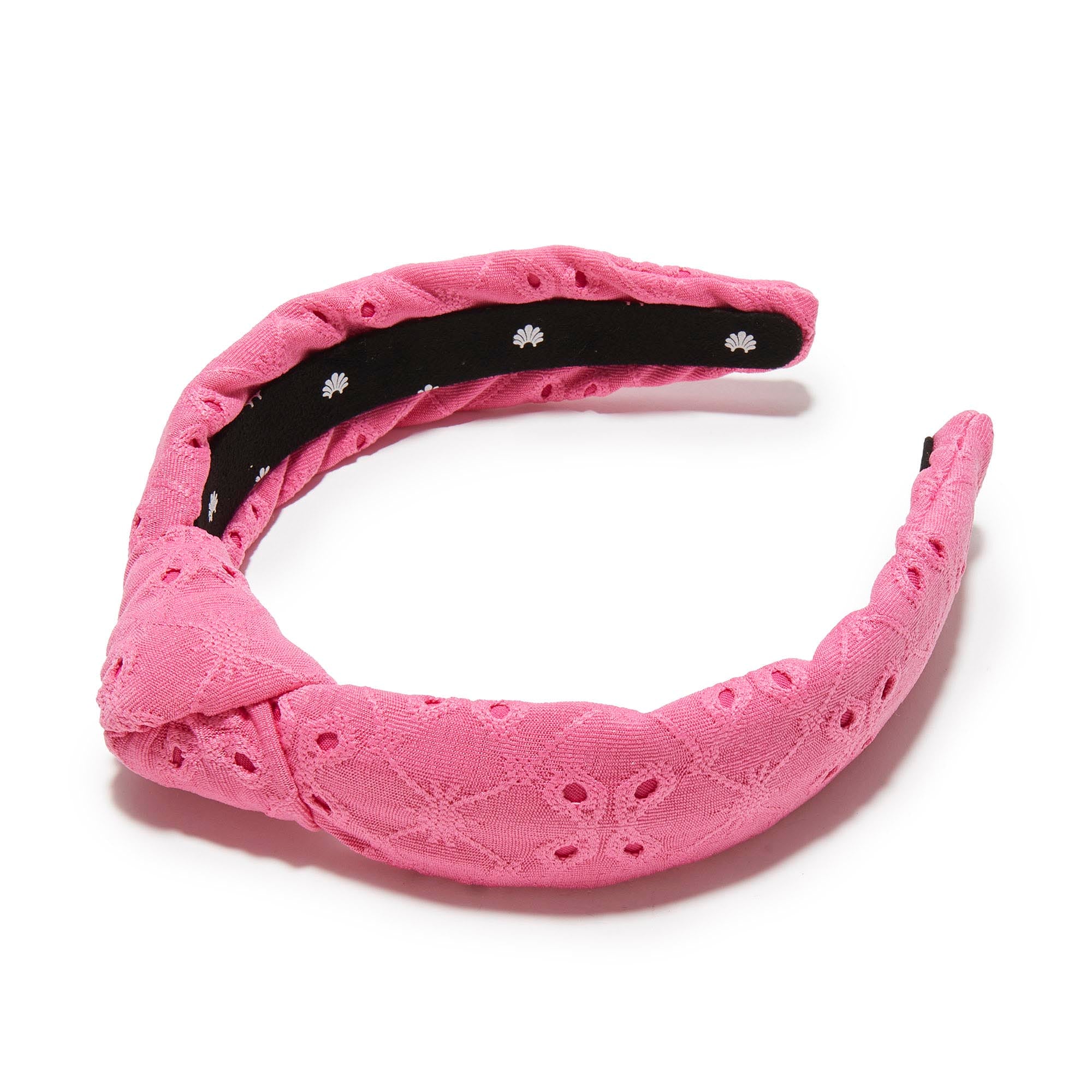 LELE SADOUGHI HEADBANDS FUSCHIA SLIM KNOTTED EYELET HEADBAND