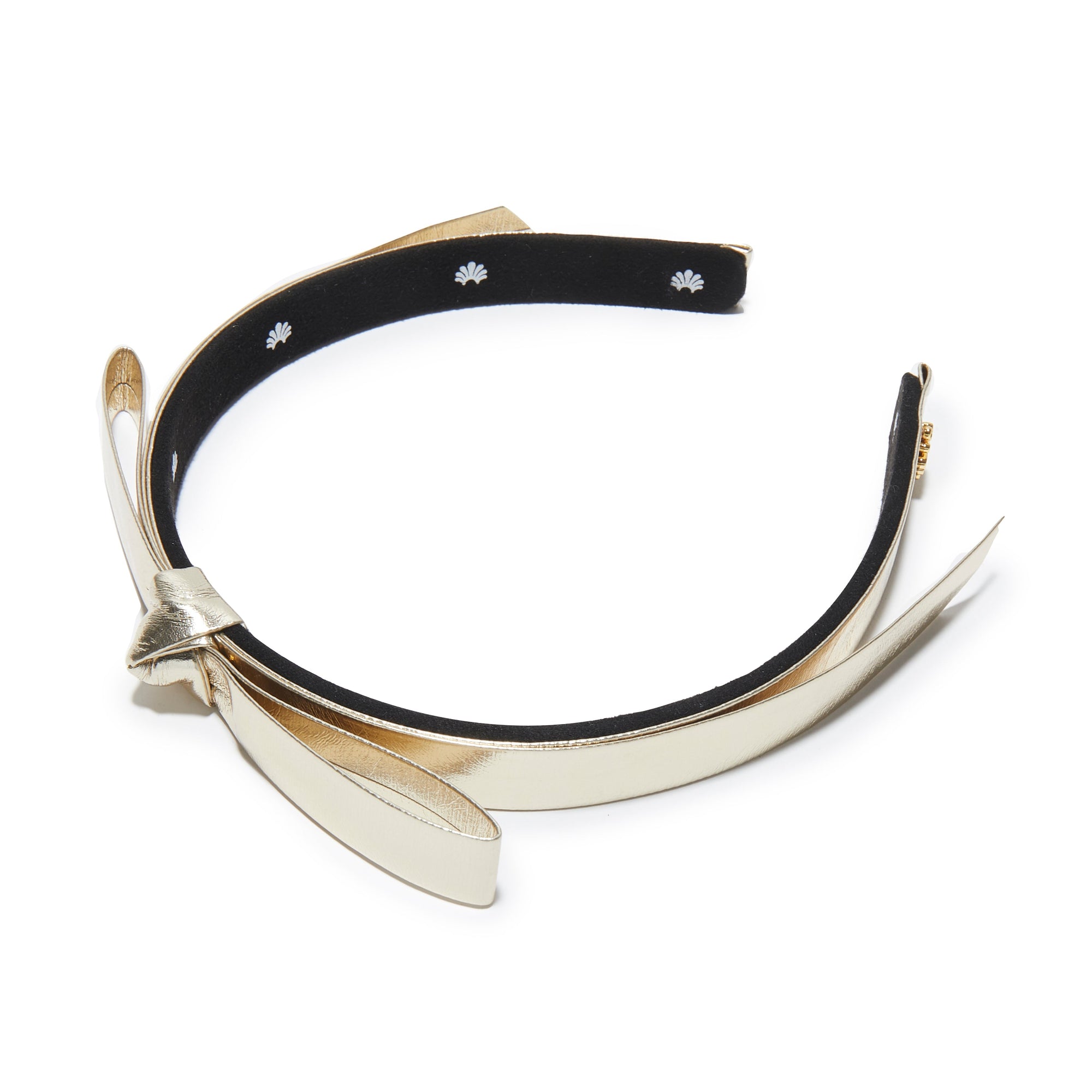 Lele Sadoughi HEADBANDS GOLD BARDOT FAUX LEATHER HEADBAND