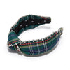 Lele Sadoughi HEADBANDS HOLIDAY PLAID CRYSTAL STITCH KNOTTED HEADBAND