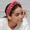 Lele Sadoughi HEADBANDS HOLLY RED CHRISTMAS STOCKING KNOTTED HEADBAND