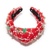 Lele Sadoughi HEADBANDS HOLLY RED CHRISTMAS STOCKING KNOTTED HEADBAND