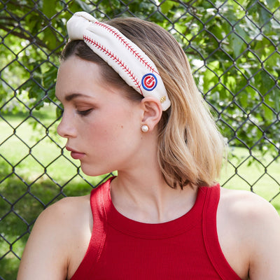 Lele Sadoughi Women's Houston Astros Embroidered Knotted Headband | St. Bernard Clothing