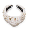 Lele Sadoughi HEADBANDS IVORY NUTCRACKER EMBELLISHED KNOTTED HEADBAND