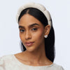 Lele Sadoughi HEADBANDS IVORY SATIN SCALLOPED HEADBAND