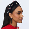 Lele Sadoughi HEADBANDS JET ACORN PEARL KNOTTED HEADBAND