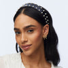 Lele Sadoughi HEADBANDS JET FAUX LEATHER WAVY BESSETTE HEADBAND