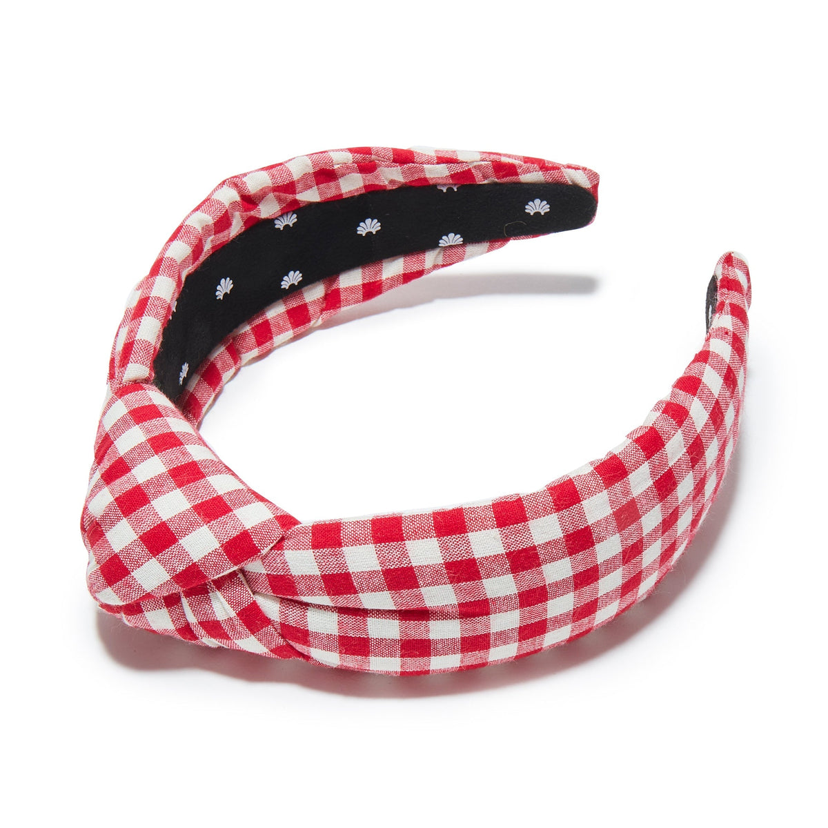 Lele Sadoughi HEADBANDS LADYBUG RED GINGHAM KNOTTED HEADBAND