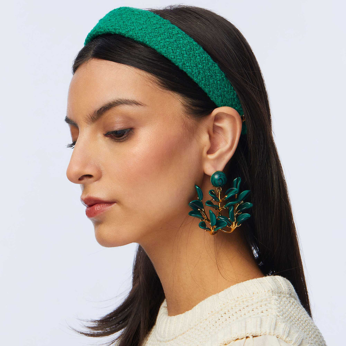 Lele Sadoughi Alpine Green store Candy Cane Holiday Headband